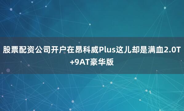 股票配资公司开户在昂科威Plus这儿却是满血2.0T+9AT豪华版