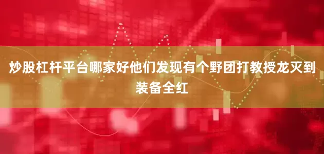 炒股杠杆平台哪家好他们发现有个野团打教授龙灭到装备全红